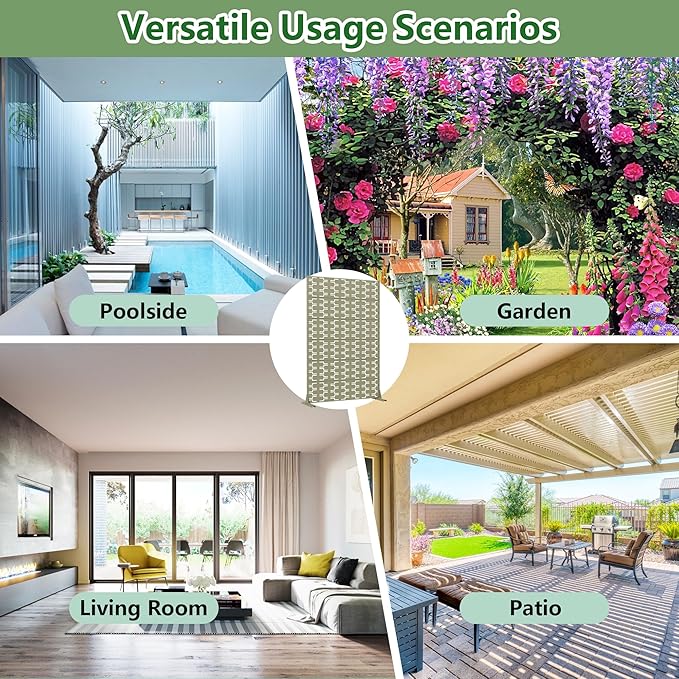 Casaphoria Metal Privacy Screen Outdoor, 72" H x 47" W Freestanding Decorative Privacy Screen for Patio Deck Balcony Garden with Stable Base, Grey-Brick