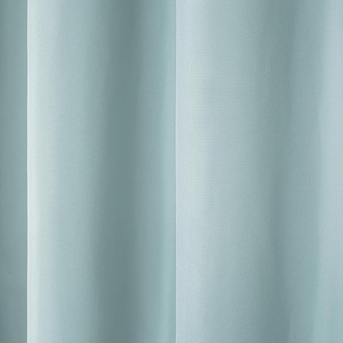 Town & Country Basics Cabana Solid Heavyweight Indoor Outdoor Curtains, Light Filtering Opacity with Grommet Top, Water Repellent, 2-Pack Set, 54"x120", Blue