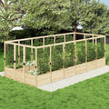AMERLIFE Raised Garden Bed with Deer Proof Fence, 7.5Wx17Dx6H Outdoor Wooden Raised Garden Bed Planter with 19" Depth Planter Box