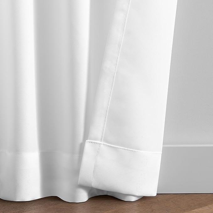 Elrene Home Fashions Matine Weatherproof Tab-Top Indoor/Outdoor Solid Color Curtain Panel for Porch, Pergola, Patio, Deck, 52”W x 95”L, White