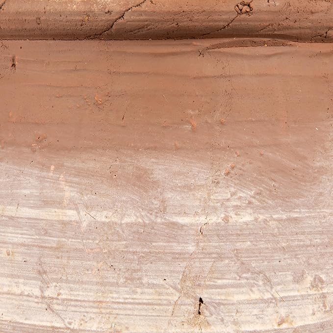 Creative Co-Op Large Orange & Whitewashed Terracotta Urn