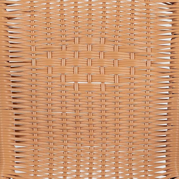 Flash Furniture Lila 4 Pack Beige Rattan Indoor-Outdoor Restaurant Stack Chair | Versatile and Stylish Seating