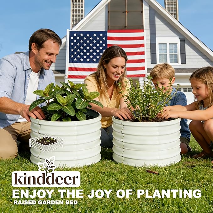 2x2x1.5ft-2pcs-Oval Raised Garden Bed Kit, Galvanized Planter Garden Boxes Outdoor, Metal Raised Garden Beds for Vegetables,Fruits, Flower,Black