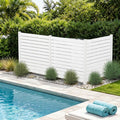 Kozyard 50" W x 48" H Outdoor Privacy Screens Aluminum Post, Air Conditioner Fence Panels, Pool Equipment Enclosure, Trash Can Screens Fence Kit for Outside Backyard Patio (White/3 Panels)