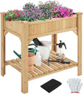 Yaheetech 36'' Hx25'' Wx37'' L Raised Garden Bed 8 Pocket Herbs Garden Planter Outdoor Horticulture Vegetables Standing Planters Boxes with Grow Grid
