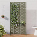Casaphoria Metal Privacy Screen Outdoor, 60" H x 30" W Freestanding Decorative Privacy Screen for Patio Deck Balcony Garden with Stable Base, Green-Square