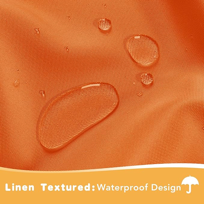 HolidayIdeas Outdoor Curtains for Patio Waterproof, 4 Panels - 54 x 120 Inch - Privacy Protection & Light Filtering Curtains Grommet Outside Curtains for Porch, Backyard (Mecca Orange)