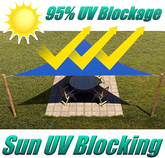Amgo Custom Size 6' x 9' x 10.8' Blue Right Triangle Sun Shade Sail Order to Make Canopy Awning UPF50+ AGSLT, 95% UV Blockage, Water & Air Permeable, 200GSM (We Customize)