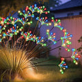 JJGoo Solar Garden Lights, New Upgraded 2 Pack Solar Swaying Starburst Light, Waterproof Fireworks Outdoor Lights, Yard Patio Pathway Decoration, Colorful