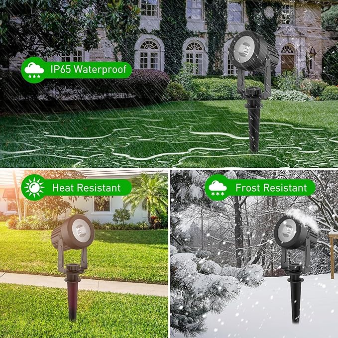 T-SUNUS Christmas Solar Spot Lights Outdoor White 6000K IP65 Waterproof 2-in-1 Landscape Spotlights, 9.8ft Cable Separate Panel Auto Dusk to Dawn for Flag Yard Garden Driveway Pathway Garage Halloween
