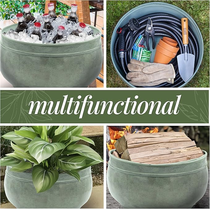 Sonoma Hose Pot - Blue Verde Brass by Good Directions