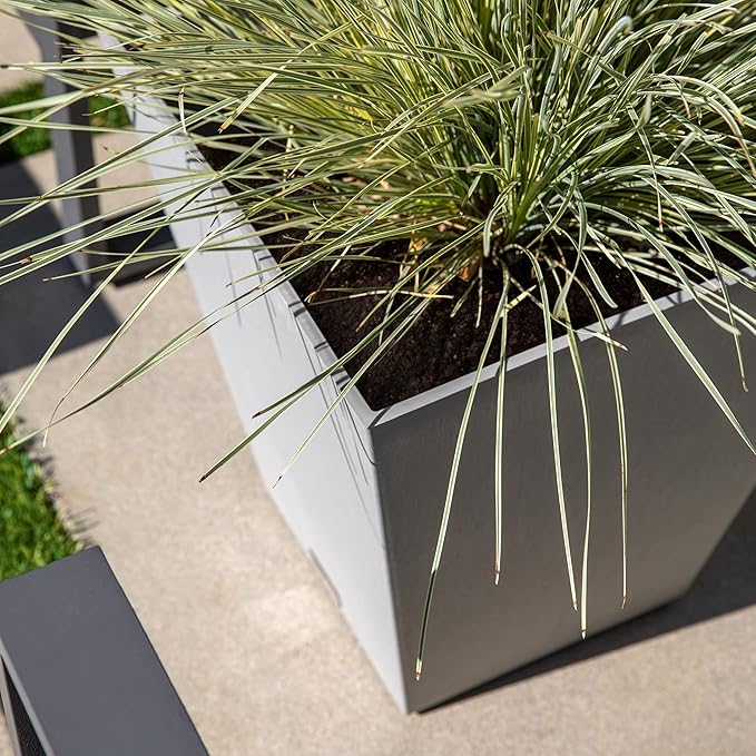 Veradek Pure Series Nobleton Plastic Planter - Large Pots for Indoor or Outdoor Porch/Patio | Durable All-Weather Use with Drainage Holes | Modern Planter Décor for Flowers, Shrubs, Trees