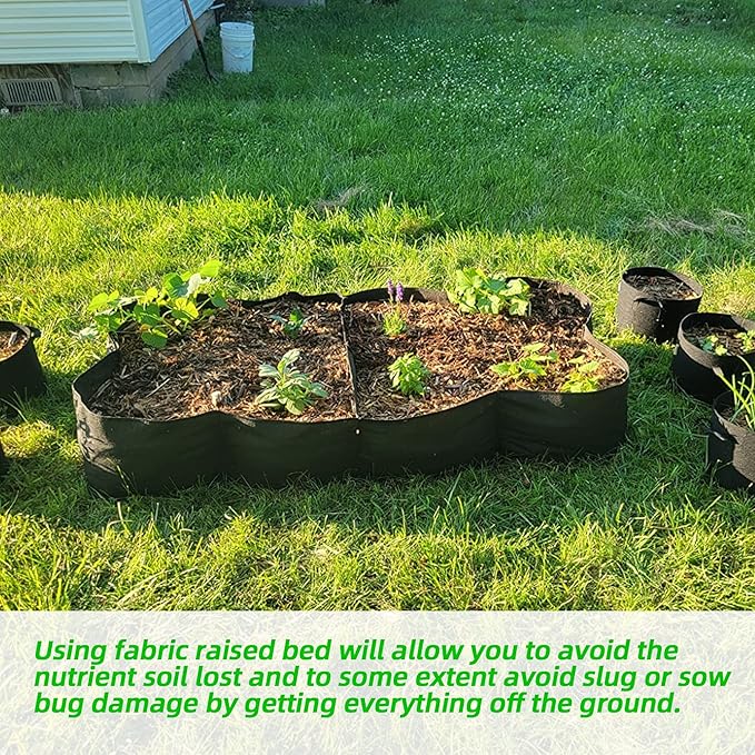 CJGQ 2 Pack Fabric Raised Garden Bed 6x3x1ft Garden Grow Bed Bags for Growing Herbs, Flowers and Vegetables 128 Gallon…
