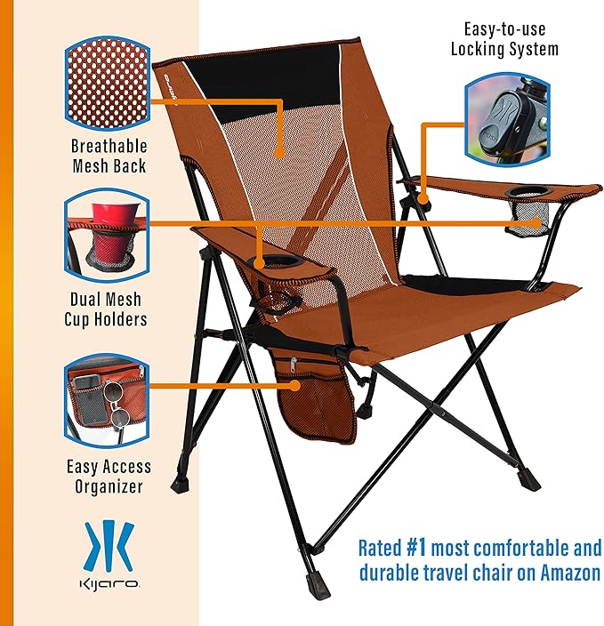 Kijaro Dual Lock Chair Color: Victoria Desert Orange