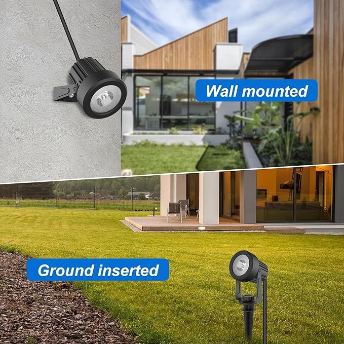 Solar Spot Lights Outdoor, Dusk to Dawn Landscape Spotlights IP65 Waterproof 9.8ft Cable,Solar Uplights for Tree Garden Yard Driveway Porch Walkway Pool (6-in-1, 3000K Warm White)