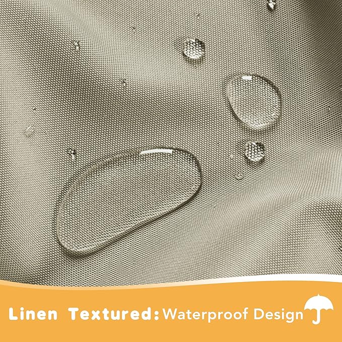 HolidayIdeas Outdoor Curtains for Patio Waterproof, 4 Panels - 54 x 84 Inch - Privacy Protection & Light Filtering Curtains Taupe Grommet Outside Curtains for Porch, Gazebo, Pergola, Backyard
