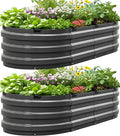 KING BIRD Raised Garden Bed Kit 2025 Upgraded 10-Minute Assembly Galvanized Planter Garden Box Outdoor for Gardening, Vegetables, Flowers, 47x24x12 in, Dark Grey 2PCS