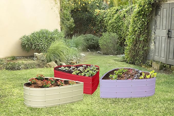 Plant & Plot Galvanized Raised Garden Beds Outdoor // Planter Raised Beds for Gardening, Vegetables, Flowers // Large Metal Garden Box (Lavender) // Tool-Free Assembly