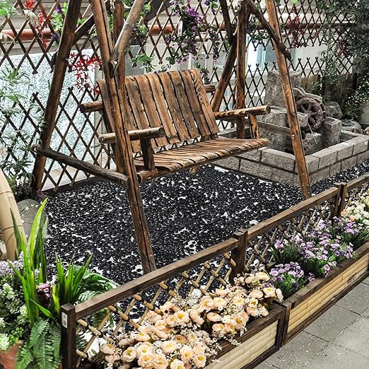 5 lbs Black Rocks for Planters, 1"-2" Decorative Rocks for Potted Plants, Polished Garden Stones for Outdoor Landscaping, Walkways, Yard, River Rocks for Flower Pots, Vase