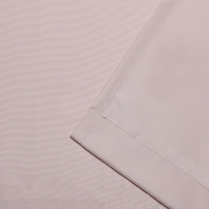 NICOLE MILLER NEW YORK Canvas Indoor/Outdoor Grommet Top Curtain Panel Pair, 54"x108", Blush