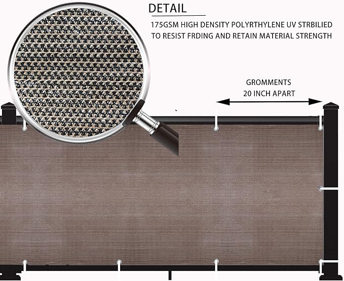 LOVE STORY Balcony Privacy Screen, 3'x11' Deck Shield Screen Fence Cover,UV Protection and Weather-Resistant,3 FT Height for Deck, Patio, Backyard, Outdoor Pool, Porch, Railing, Brown