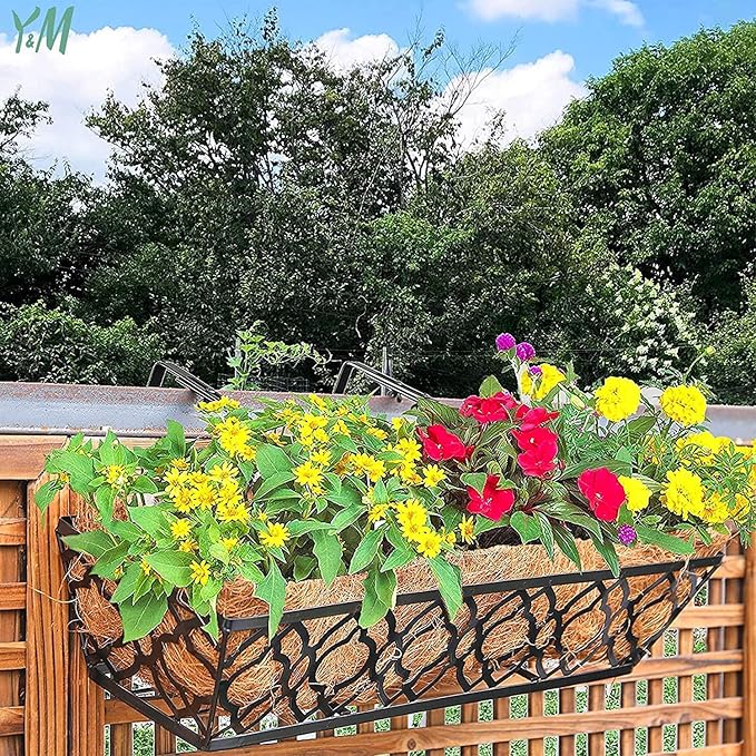 Y&M 4pcs 24“ Through Coco Liners Coconut Fiber Liner, Pre-Formed Replacement 24'' Coco Liner for Window Basket