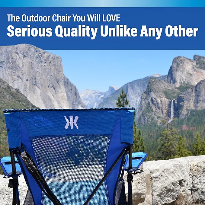 Kijaro Dual Lock Portable Camping Chairs - Enjoy the Outdoors with a Versatile Folding Chair, Sports, Outdoor & Lawn - Dual Lock Feature – Cayman Blue Iguana