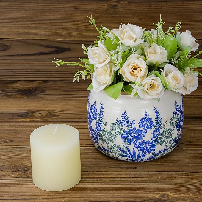 Flower Pot,Vintage Ceramic Pot for Planter with Drainage Holes, 6.29 inch Ice Crack Glazed Small Planters Pot for Indoor,Tucan Home Decor,Gardening Gifts (Art Deco)