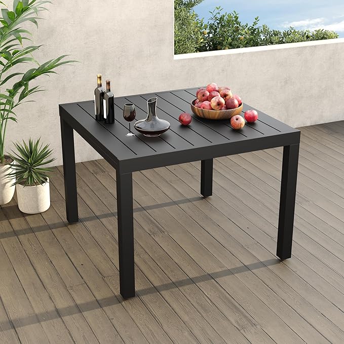 Grand patio 5-Piece Outdoor Dining Set for 4, Patio Dining Furniture Set for 4 Swivel Rope Wicker Chairs & 1 Expandable Rectangular Dining Table, Dark Gray