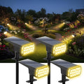 Solar Lights Outdoor Waterproof, 3 Lighting Modes Solar Spot Lights Outdoor, LED Solar Spotlights, Ultra Bright Dusk-to-Dawn Uplights for Garden, Landscape, Yard, Pathway, IP65, Auto On/Off