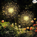 GIGALUMI Garden Decor Outdoor Lights 120LED 2Pack, Solar Garden Lights for Outside Christmas Fairy Firework Decorative,Solar Powered for Yard Pathway Flowerbed Planter Balcony Patio Decor (Warm White