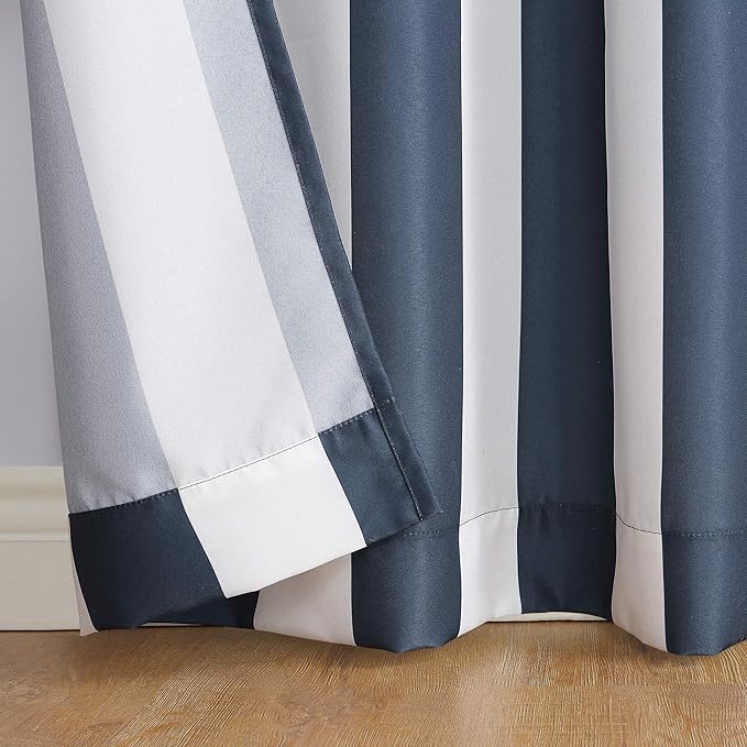 Sun Zero Valencia Cabana Stripe Indoor/Outdoor UV Protectant Energy Efficient Grommet Curtain Panel