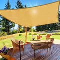 HappyTrends Sun Shade Sail,Heavy Duty UV Protection Beach Shade Canopy Wind sail,Tear and Rust Resistant Patio sail Shade for Yard Deck Lawn Garden Rectangle Sunshade(12'x 12',Sand)