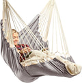 Hanging Hammock Chair Swing - Hammock Swing Chair with Foot Rest - Indoor/Outdoor Hanging Chair - Quick & Easy Setup with Durable Hardware – Spacious Full Body Support – Holds 440 Lbs