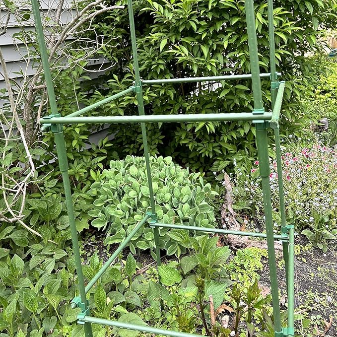 Garden Stakes Kit, 40 Sets 16 inch 0.43" in Diameter Steel Plant Stick Support (with Accessories Total 91 pcs), DIY 3ft 4ft 5ft 6ft 7ft Sturdy Tomato Stakes for Indoor & Outdoor Gardening Supplies