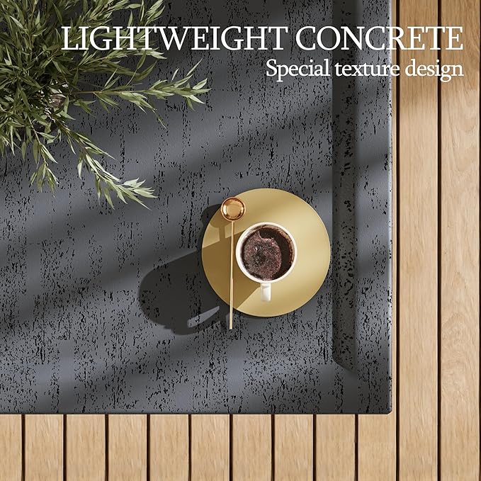 UPHA Outdoor Square Coffee Table, Small Modern Minimalist Accent Tables, Low Light Concrete Center Table for Living Room, Outside Patio, Deck, 28×28×13, Dark Grey