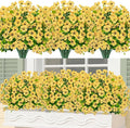 Bassion Artificial Flowers for Outdoors, 24 Bundles UV Resistant Fake Flowers Realistic Silk Faux Plants for Outdoor Planter Window Box Porch Patio Garden Home Outside Decorations