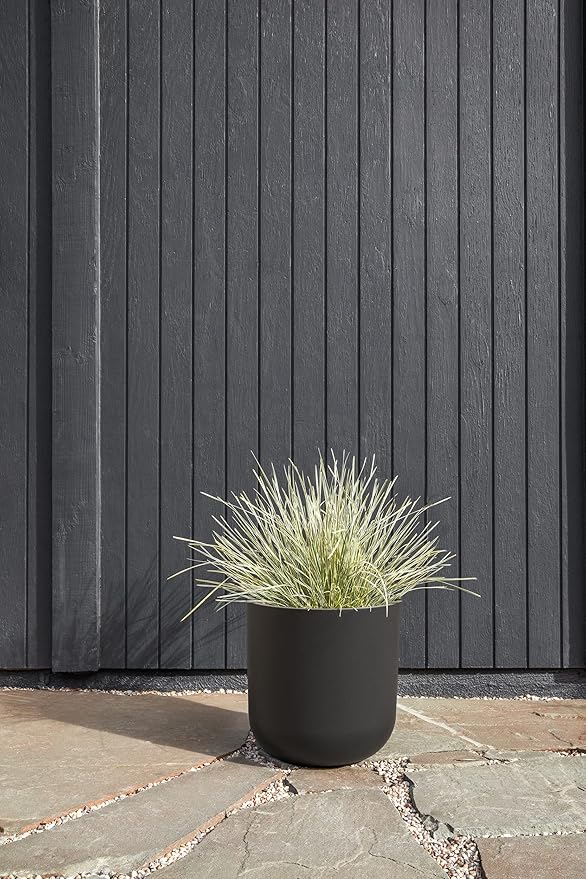 Veradek Mason Series Lima Planter - Round Planter for Indoor or Outdoor Porch/Garden | Made from Plastic-Stone Composite with Drainage Holes | Modern Décor for Succulents, Flowers, Small Plants