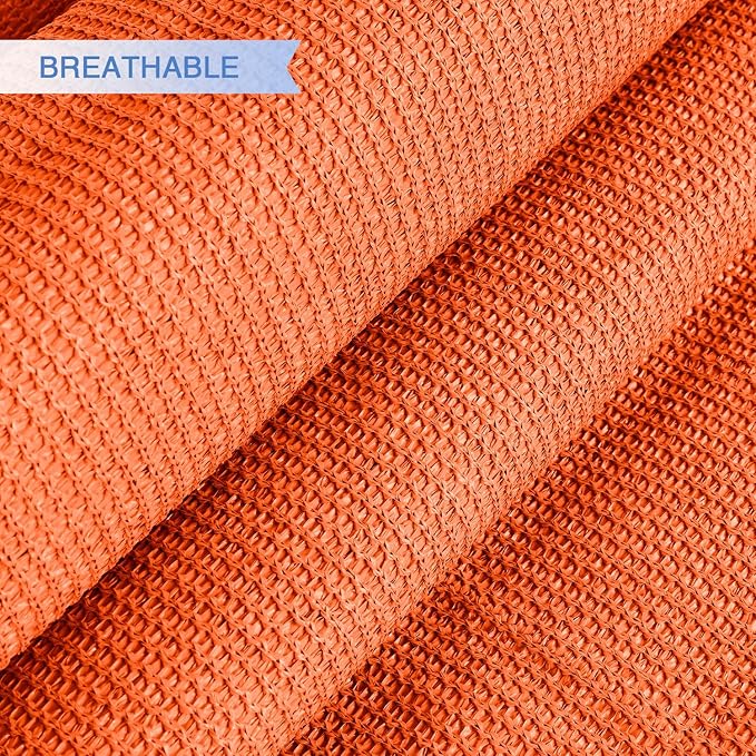 E&K Sunrise 11' x 11' x 11' Sun Shade Sail Triangle Canopy Shade Cover UV Block for Patio Backyard Garden Outdoor (Orange)
