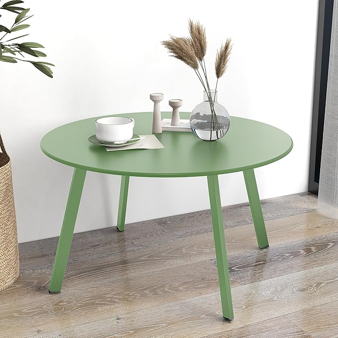 Grand patio Outdoor Round Coffee Table, 28-inch Patio Side Table, Great for Backyard Patio Deck, Sage Green