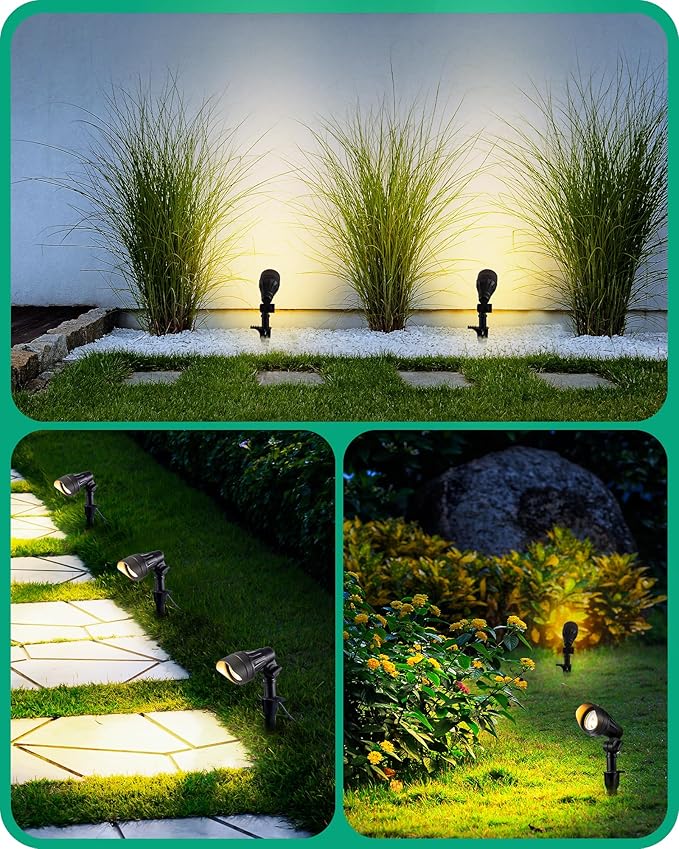 EDISHINE Low Voltage LED Landscape Lights with 35° Beam Angle, 3.2W 240LM 3000K Outdoor Landscape Lighting, CRI 80, Waterproof SpotLights for Trees, House, Yard, Garden, ETL Listed, 4 Pack