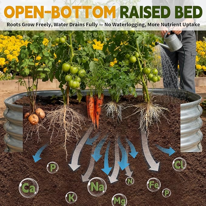 Galvanized Raised Garden Bed Outdoor, Large Raised Bed for Gardening, 2Pcs 4x2x1ft Oval Metal Planter Box for Vegetables, Fruits, Flowers, Silver
