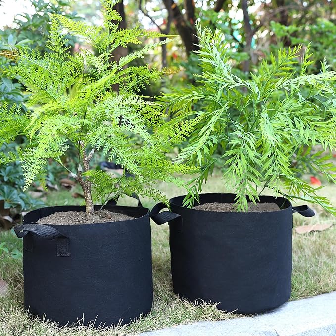 5-Pack 5 Gallon Plant Grow Bags, Heavy Duty Aeration Fabric Pots with Handles for Garden and Planting