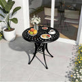 30.31" Outdoor Patio Dining Table, Cast Aluminum Patio Table, Patio Bistro Table, Patio Furniture Set with 2.36" Umbrella Hole for Balcony Lawn Garden Backyard