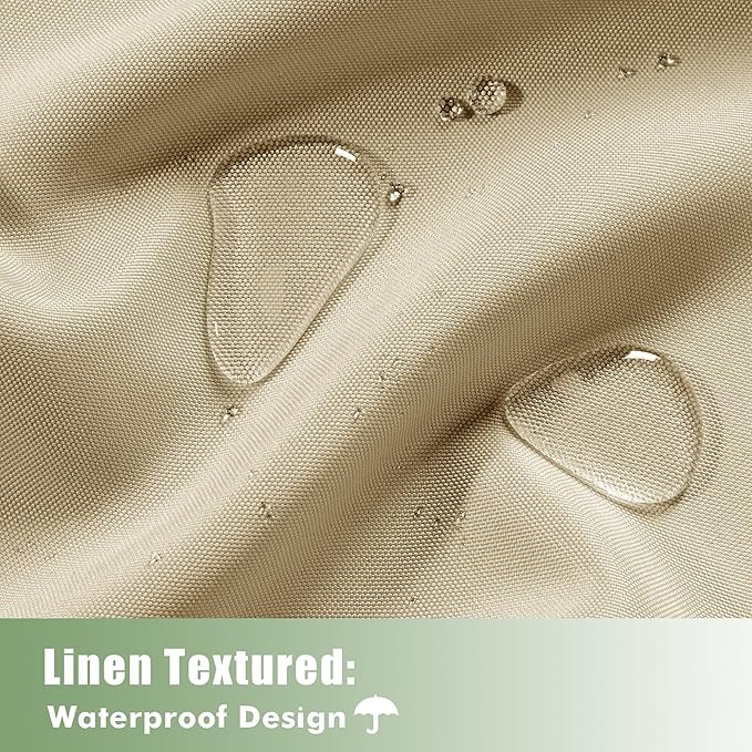 HolidayIdeas Extra Wide Outdoor Curtains for Patio Waterproof, 6 Panels - 110x84 Inches - Weatherproof Privacy Outsides Curtains for Backyard Porch Gazebo, Sunlight & UV Blocking (Cream, Grommet Top)