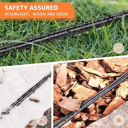 SUNVIE 16/2 Low Voltage Landscape Wire 250FT with Spool Outdoor Landscape Lighting Cable 16 Gauge 2 Conductors Low Voltage Wire for Landscaping Lights, ETL Listed, Pure Copper, Direct Burial