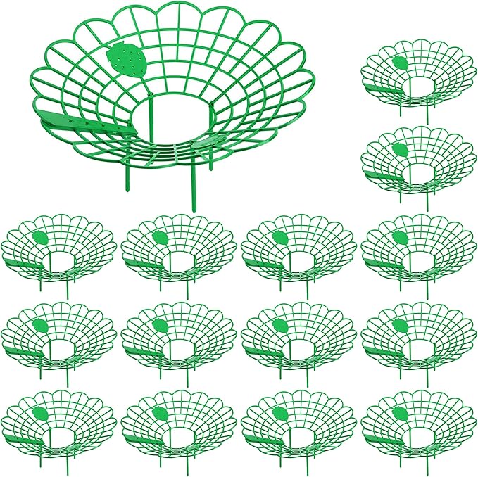Iceyyyy 15 Pack Strawberry Plant Stand Supports-Strawberry Plant Support Stand Rack with 4 Support Feets-Growing Frame Holder Cage to Keep Berries Clean and Prevent Rot(15 Pack)