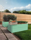 CABIHOME 2 Pcs 6x3x2 Ft Galvanized Raised Garden Bed, Deep Root Planter Box for Vegetables, Flowers, Herbs- Large Metal Raised Garden Bed Kit for Outdoor Use, Green
