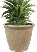 Sunnydaze 24-Inch Anjelica Large Plastic Pot for Plants - Outdoor Double-Walled Large Plastic Planter with Drillable Drainage Holes - Beige