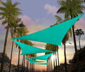 Amgo Custom Size 7' x 7' x 7' Turquoise Triangle Sun Shade Sail UPF50+ AGTAPRT12, Order to Make Canopy Awning, 95% UV Blockage, Water & Air Permeable, Commercial Standard (We Customize)